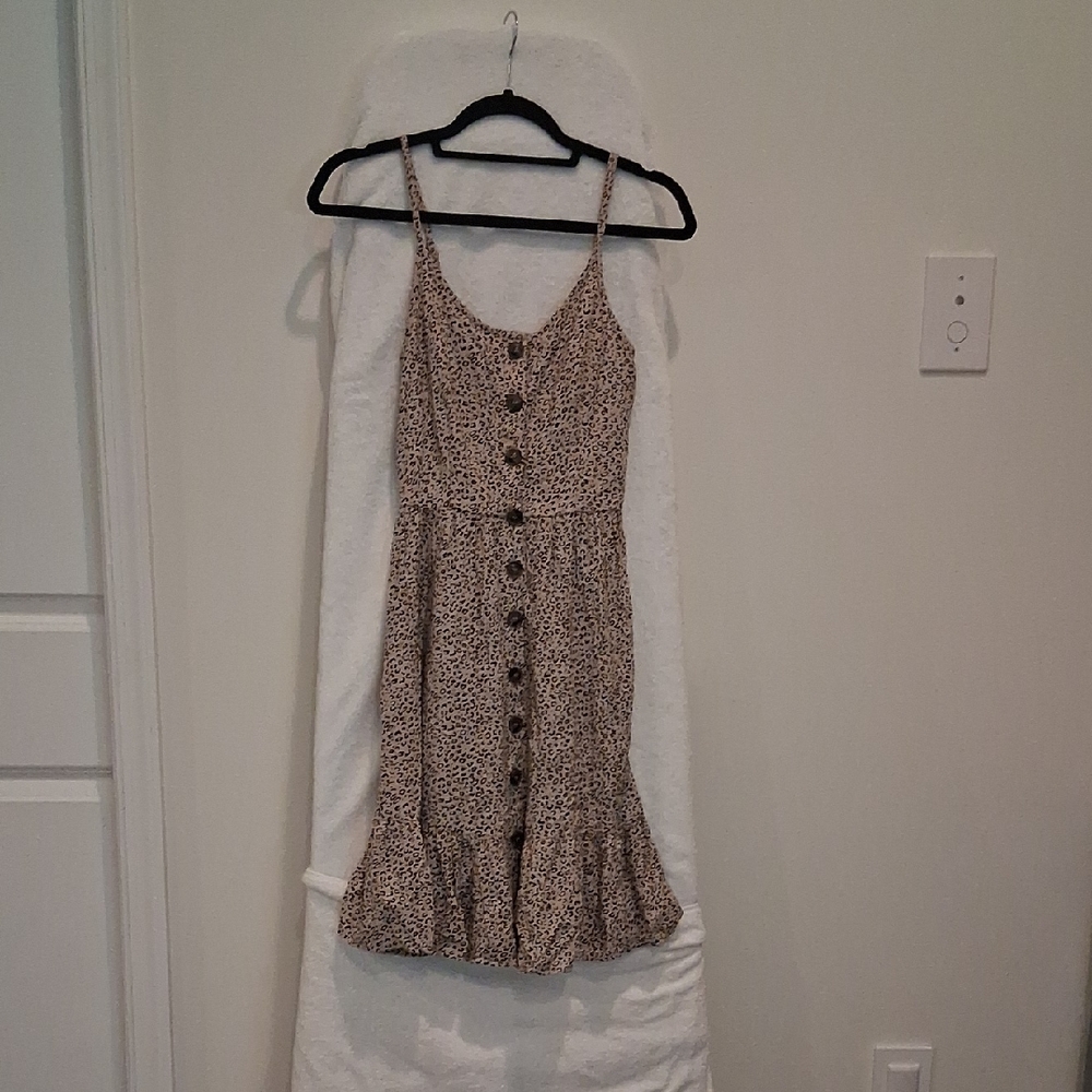 Japna Button-Down Dress with Ruffle Hem